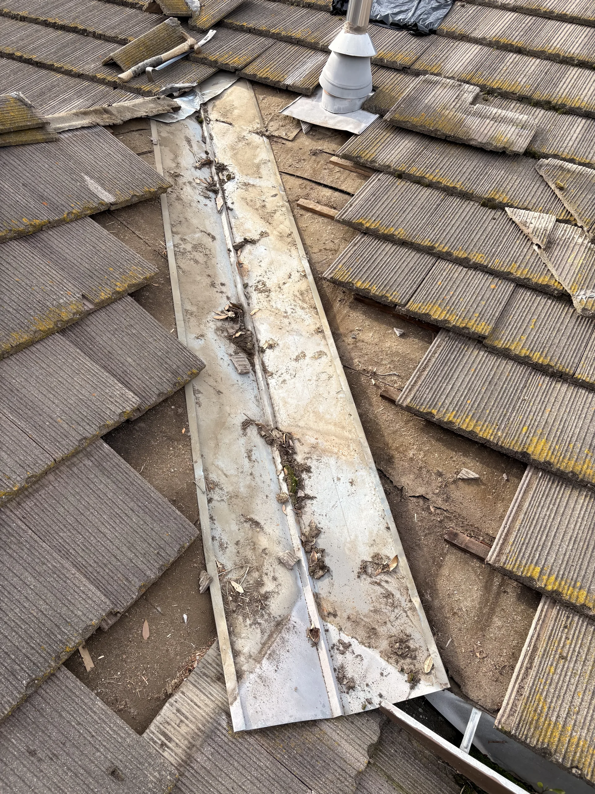Roofing field work photo from a GV Roofing Solutions inspection or repair